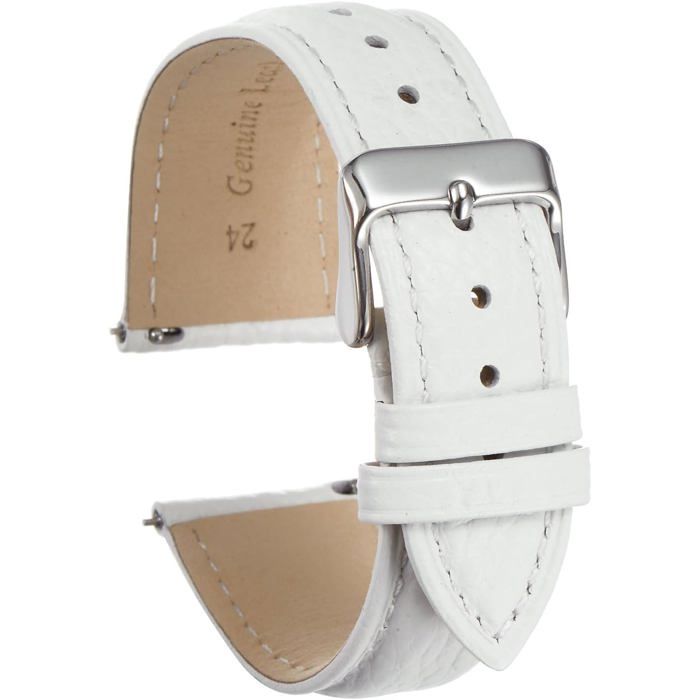 24mm-Bracelets De Montre En Cuir Véritable Plat Remplacement Rapide Cuir De Vachette Élégant Bracelet De Montre Pour Femmes Hommes