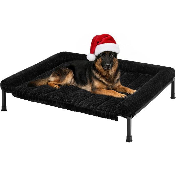 Lit orthopédique surélevé pour grand chien 45 x 34 - mousse à mémoire - maille respirante - antidérapant et lavable