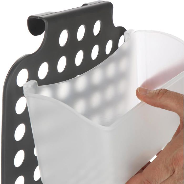 Panier de douche avec 2 compartiments - support de gel douche avec crochets pour suspendre - panier douche