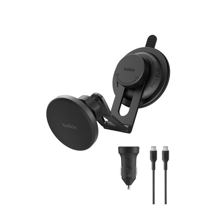 Boost. Charge Support Téléphone Voiture Qi2 Certifié Chargeur De Voiture Magnétique avec Câble USB C Compatible MagSafe Recharge