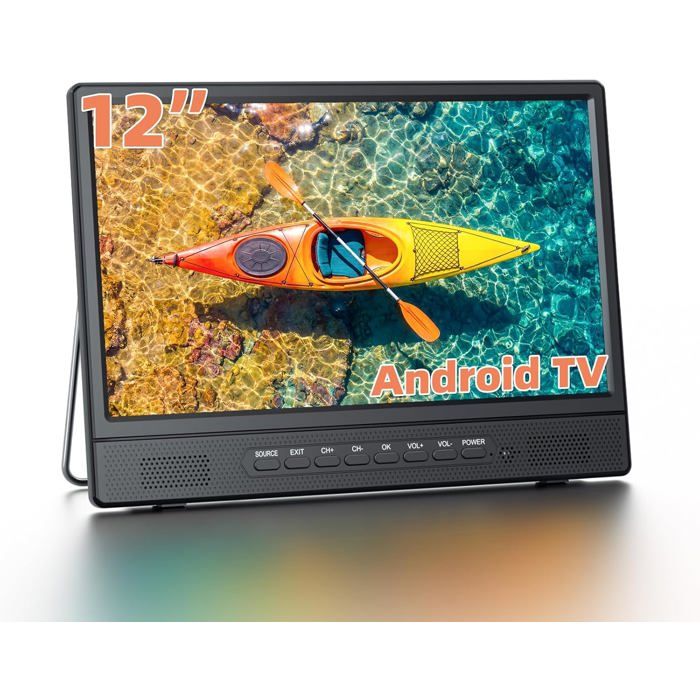 Télévision Portable 12 Pouces Smart TV Android Écran HD WiFi HDMI USB Lecteur Multimédia