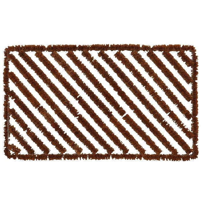 Paillasson spirale - fils de fer avec coco - L 45 x l 75 x H 3 2 cm