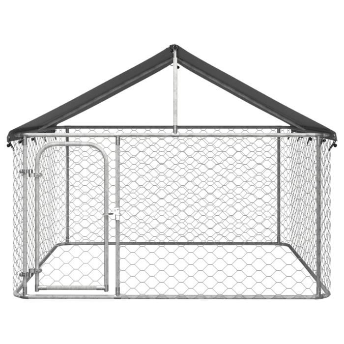 AKOZON Chenil dextérieur avec toit pour chiens 200x200x150 cm - AKO7646491500709