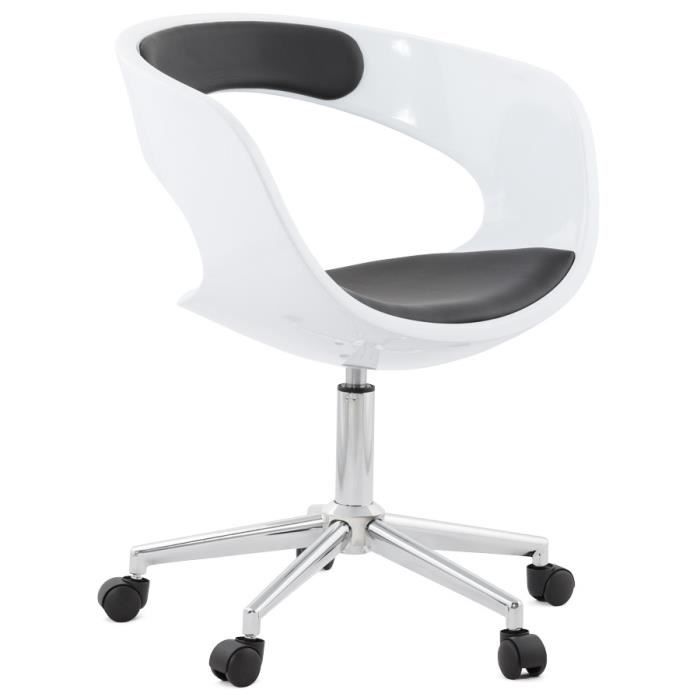 Chaise De Bureau Strato Blanche Et Noire Sur Roulettes Achat Vente Chaise De Bureau Blanc Soldes Sur Cdiscount Des Le 20 Janvier Cdiscount