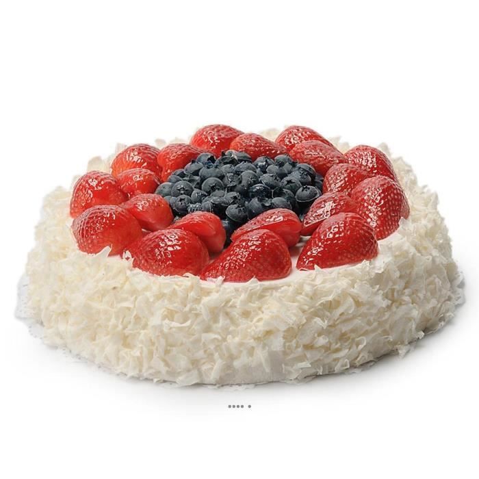 Gateau Aux Fraises Aliment Factice H 10 Cm Et D 23 Cm Bluffant En Mousse Cdiscount Maison