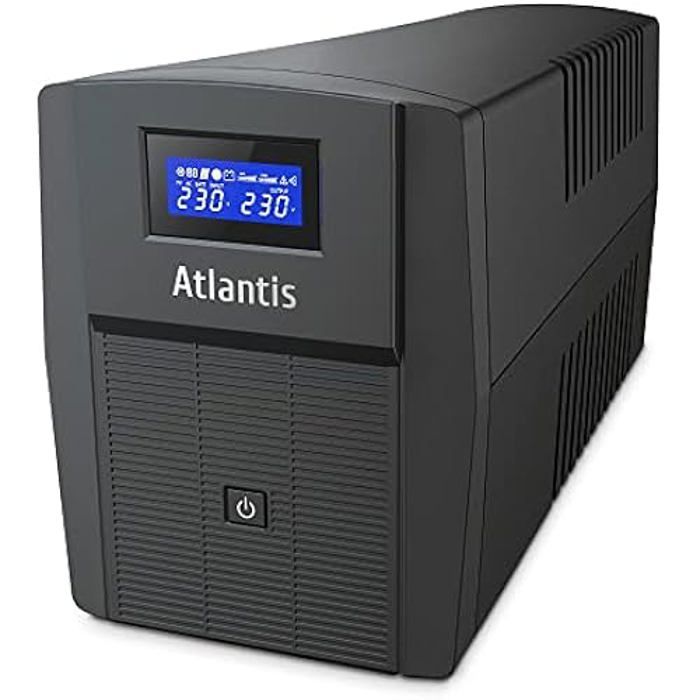 Onduleur Atlantis A03-HP2003 1500VA 900W Line Interactive Pure Sine Wave avec écran LCD et ports USB et RJ11/45