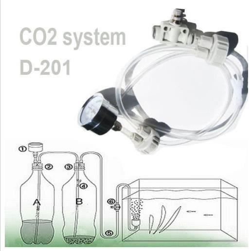 CO2 Générateur Tube Aquarium manomètre Valve D201 Jauge Système pour Aquarium Système de CO2 Pro Tube Valve - CWU