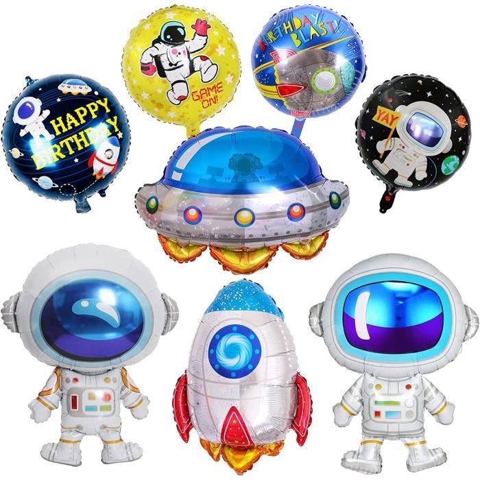 8 Pièces Ballons Espace Galaxie Grands Ballons de Bande Dessinée de  l'Espace Gonflable Fusée Astronaute Terre Vaisseau Spatial Ballons Planète  Fournitures de Fête sur le Thème de l'Espace pour Photomaton de Fête
