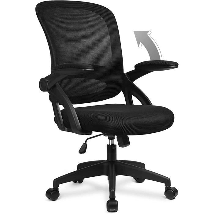 Chaise Bureau Ergonomique, Tissu En Maille, Support Lombaire, Mécanisme à Bascule, Beige Avoine - Chaise de bureau