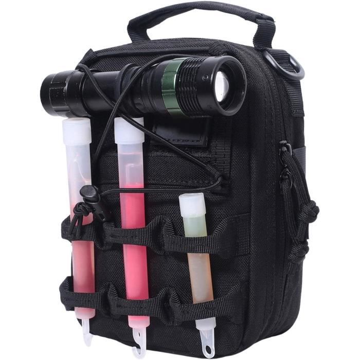 Sac De Premiers Secours MFH 30631 - Format Grand, Compatible Système MOLLE, Avec Bandoulière Et Multiples Poches