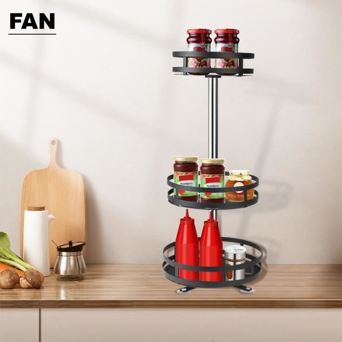 Etagere Plan De Travail Cuisine FEXPLENDID Etagere A Epices, Rangement Epices Cuisine, En Acier, 49x43 Rangement Epices Cuisine Tiroir
