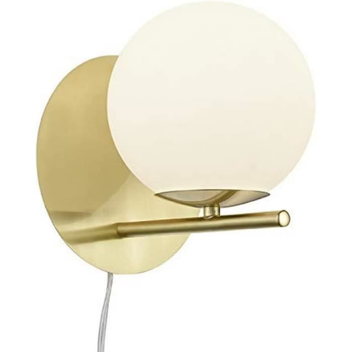Applique Murale Laiton Vieilli Réglable – Verre Blanc Rose, E14, Style Victorien