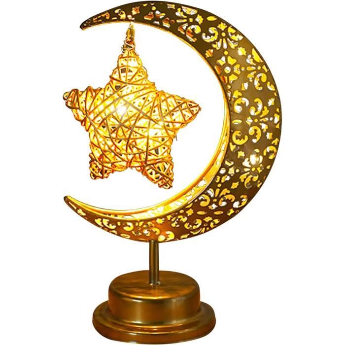 Lampe De Table Led En Forme De Lune À Piles - Lampe Décorative En Forme D'Étoile  Magique En Demi-Lune - Décoration De Ramadan[H4140] - Cdiscount Maison