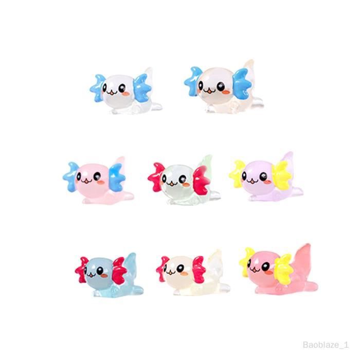 GlamRays 70 Pièces Mini Axolotl En Résine, Miniatures Figurines Jouets Axolotl Petit Charme Décoration Pour Jardin De Fées Paysage Aquarium