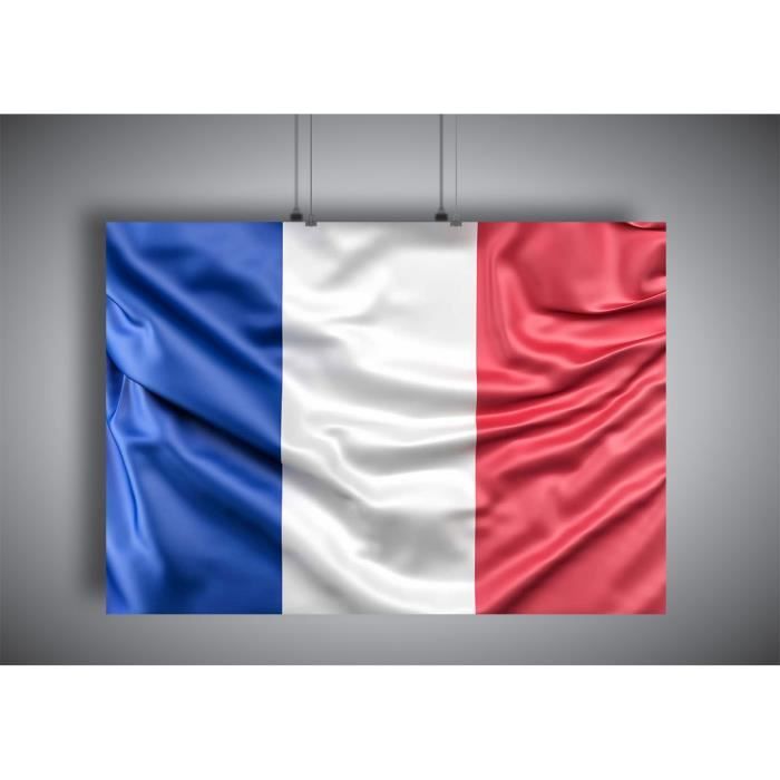 Tableau et carte des drapeaux du monde Illustration d'affiche d'art mural -   France