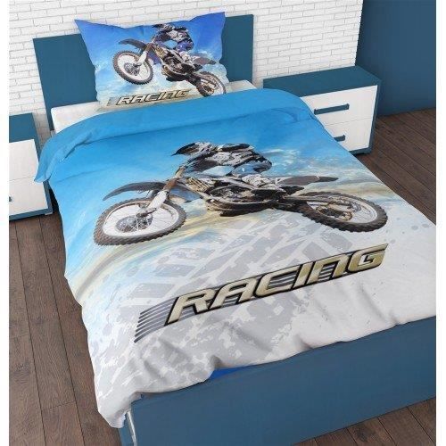 1 Taie Moto Cross Housse de Couette 140 X 200 cm