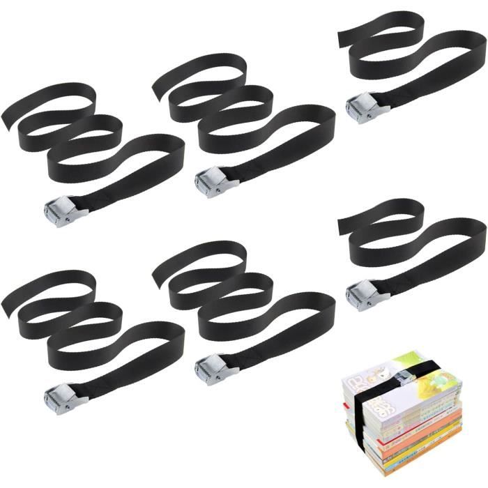 Lot de 6 sangles d'arrimage réglables avec boucle en métal - Sangles de ...