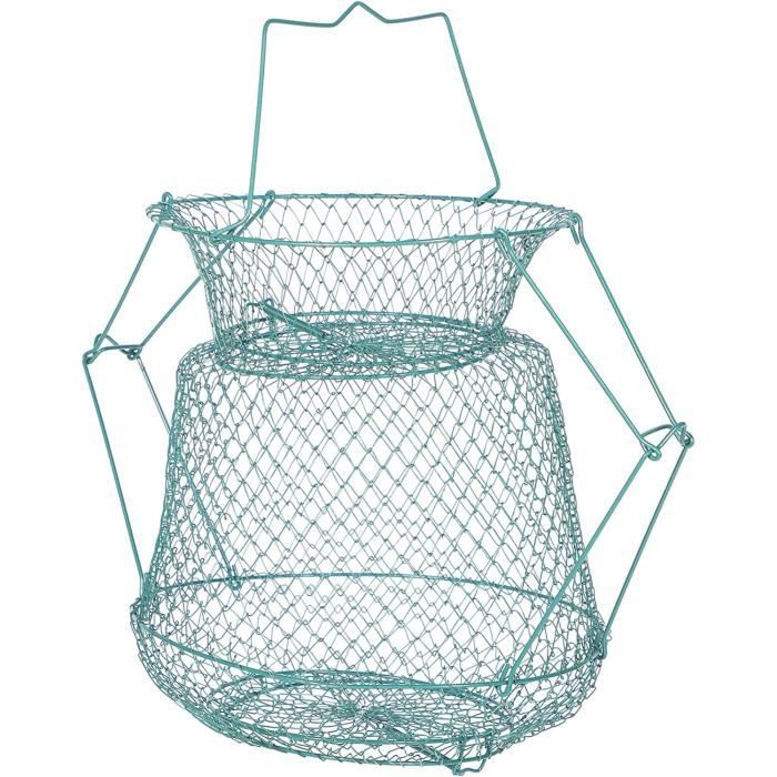 Panier De Pêche Pliable Ancien – Fil De Fer Galvanisé – Pour Poisson/crabe – Neuf