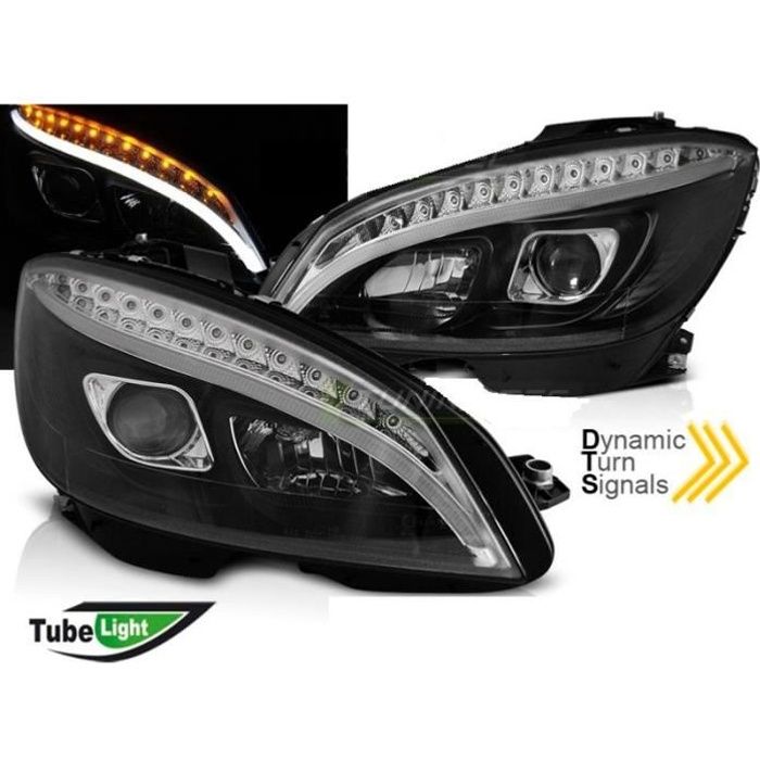 Paire de Phares Mercedes W204 07-10 LED LTI Dynamique noir