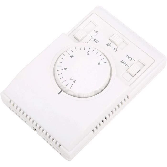 Thermostat D'Ambiance Mécanique 220V – Blanc, 2W, Écran LCD – Pour Climatisation