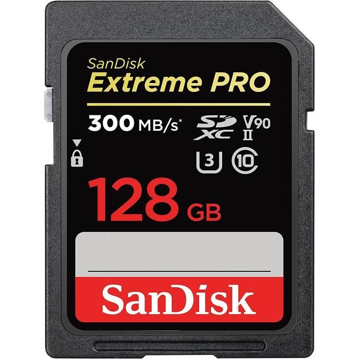 Carte mémoire SDXC SanDisk Extreme PRO jusqu'à 300 Mo / UHS II Classe 10 V90 U3 - vue 2