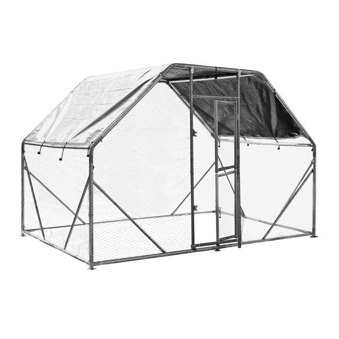 Wiltec Parc enclos XXL pour petits animaux domestiques – 2 x 3 x 2 m – en Acier – Clôture verrouillable avec Toit grillagé à pignon