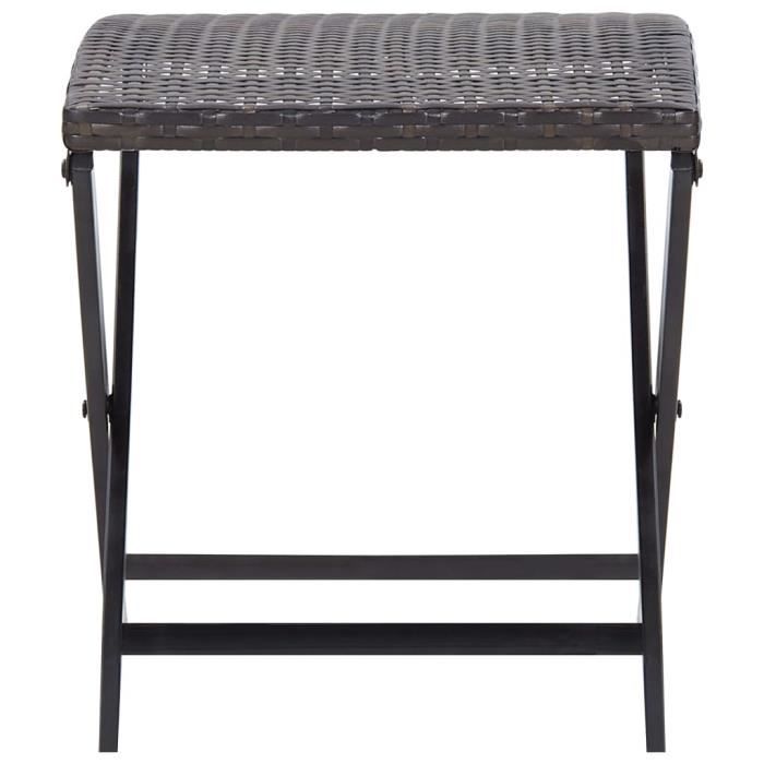 Mode @9669 Tabouret Décor - Tabouret de bar pliable Résine tressée Marron