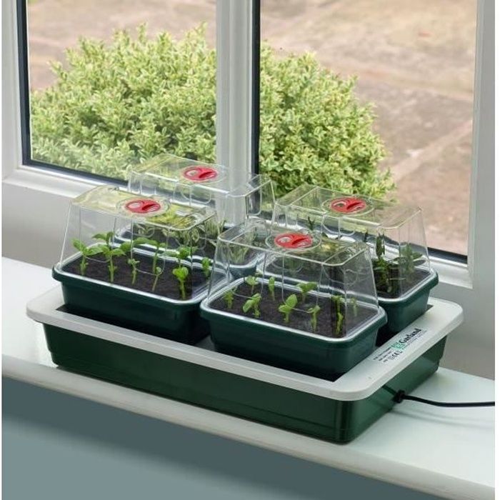 Garland Set de 4 mini-serres à propagation électrique jardinage intérieur