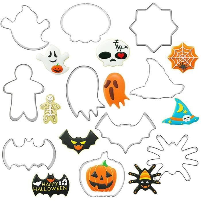 cadeaux Lot de 10 emporte-pièces en forme de chauve-souris en acier inoxydable pour Halloween gâteaux biscuits