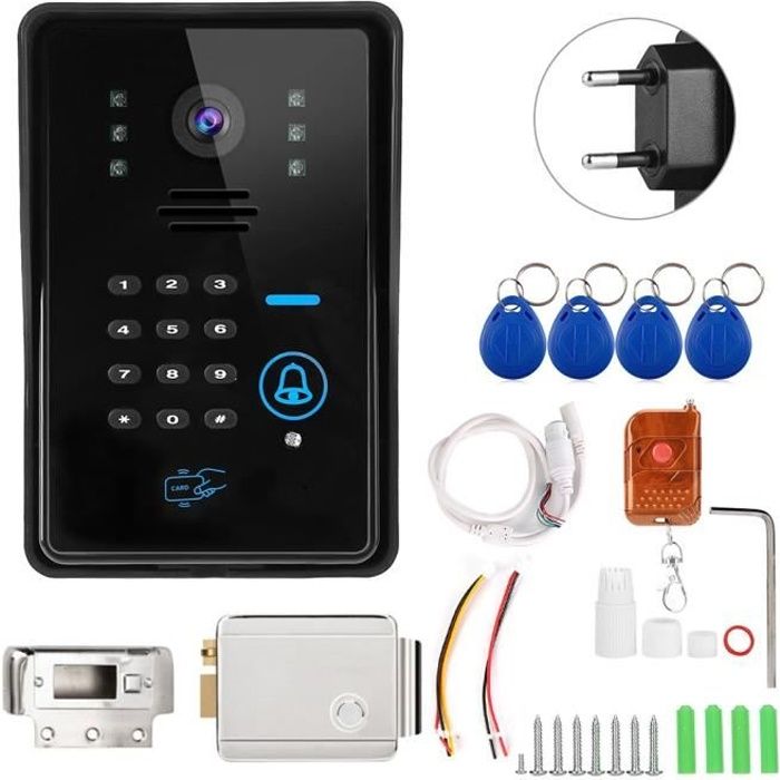 Qiilu Sonnette Visiophone sans fil interphone intelligent avec serrure ...