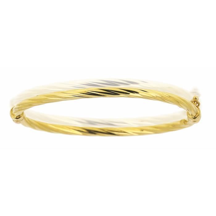 Bracelet Jonc Rigide Bébé Torsadé En Or Jaune 18 Carats Bracelet Jonc Rigide Bébé Torsadé En Or Jaune 18 Carats