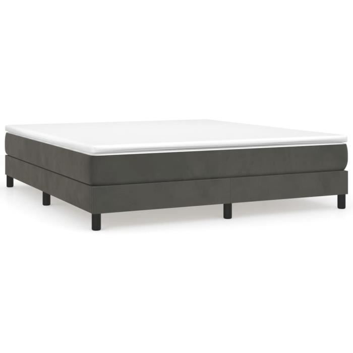 BET Sommier à ressorts de lit Gris foncé 180x200 cm Velours BET9472646062376