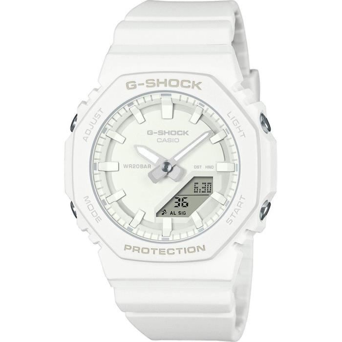Montre sportive - Casio - GMA-P2100-7AER - Plastique blanc - Résistante à 20 bar - Quartz