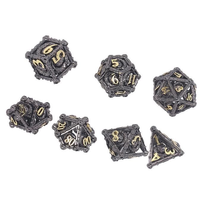 Dés polyédriques en métal gravés pour jeux de société - DRFEIFY - HB012