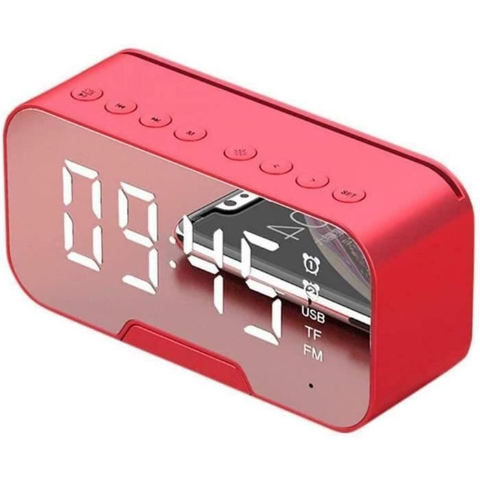 Réveil Numérique Haut-parleur Bluetooth - Forme Chat, Affichage Température, Radio FM, Appels Mains Libres