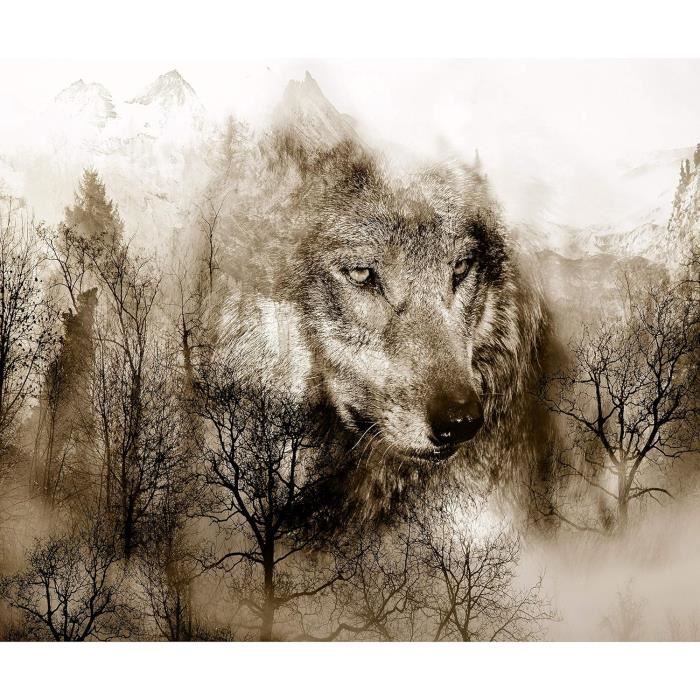 Déco Murale Tête de Loup en Métal