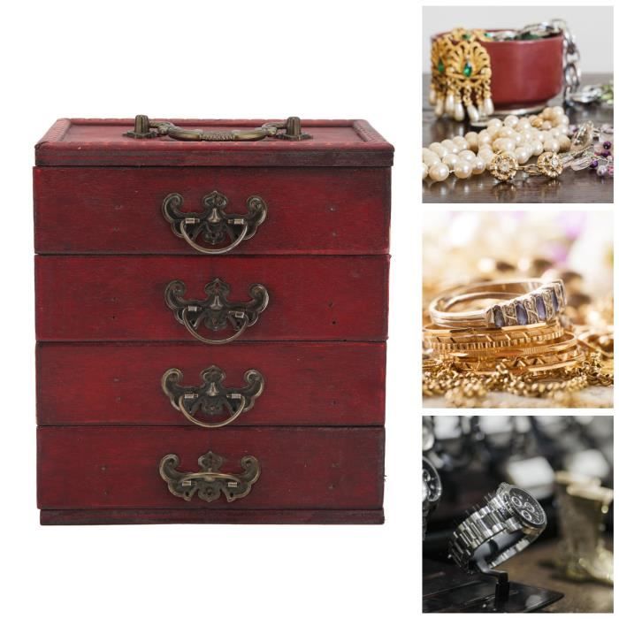 Boîte à Bijoux En Bois Vintage - Modèle #D1 - Occasion - Parfaite Pour Ranger Colliers Et Bagues