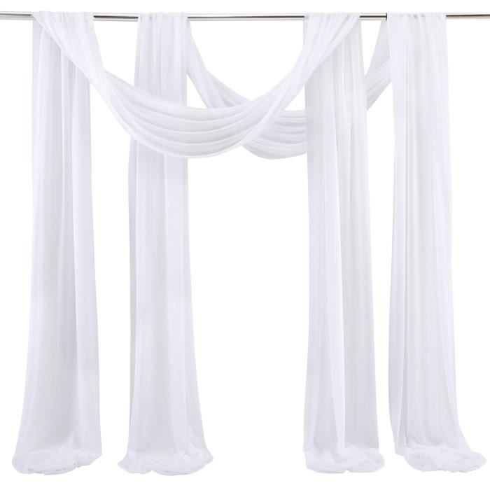 Arche de mariage en mousseline de soie - FUROKOY - Blanc - 75x600 cm - Polyester