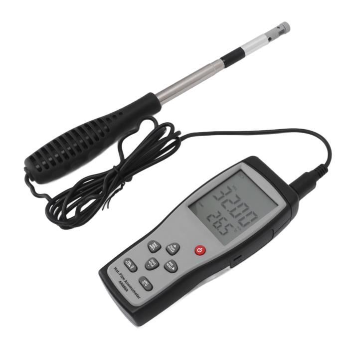 Anémomètre Thermique Numérique à Fil Chaud Télescopique - Mesure Vitesse Vent, Débit Air CFM/CMM Et Température - USB-C