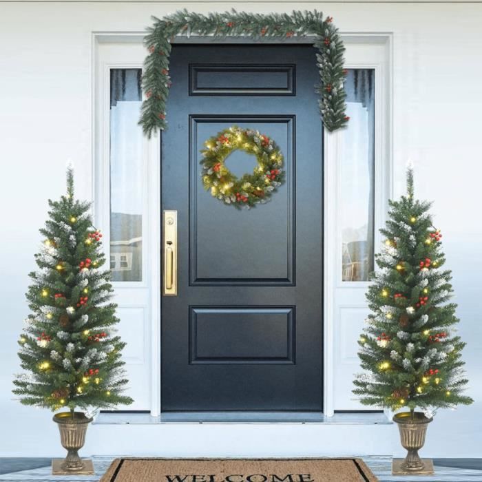 FYDUN Ensemble de décoration de porte de Noël 4 pcs PVC 92428