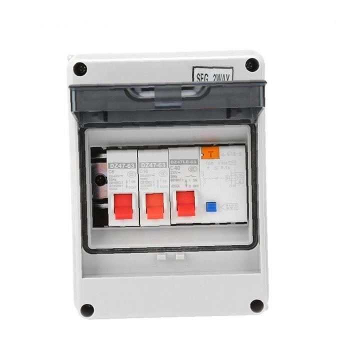 Disjoncteur Connecté Unitu00e9 De Consommation 2 Voies, 40A 30mA RCD 2MCB 6a16A Disjoncteur 20a