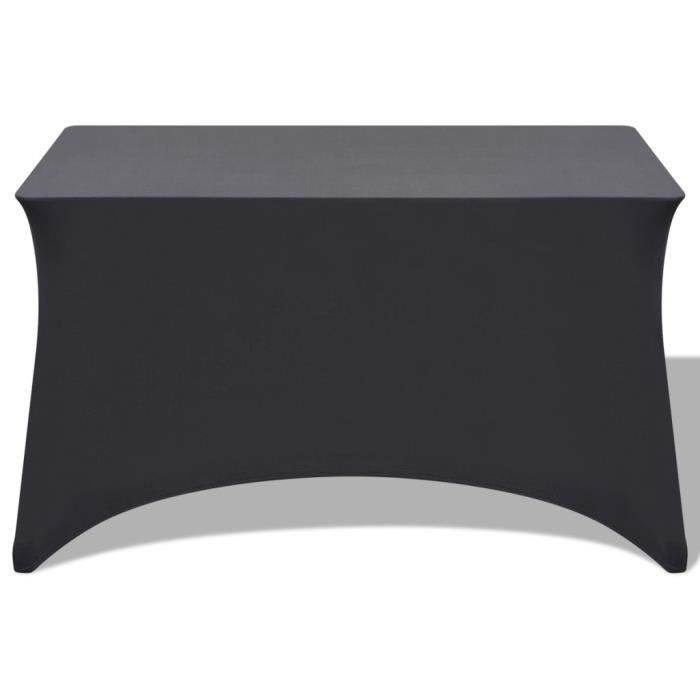 TOATELU – Lot De 2 Housses élastiques Pour Tables Hautes 80x110 Cm – Nappes Lavables Pour Bar, Mariage, Fête – Blanc - 11