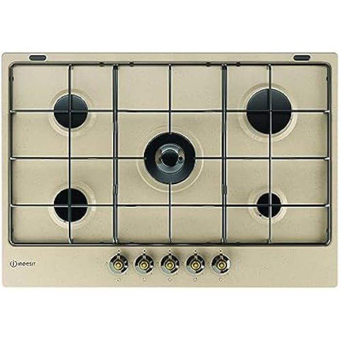 Plaque de cuisson gaz n° 5 brûleurs avoine 750 x 510 mm - vue 1