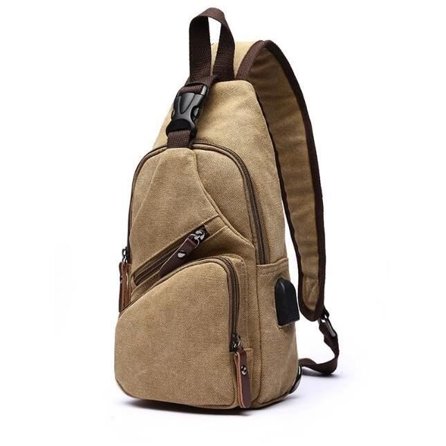 Sac Bandoulière De Poitrine Unisexe – Imperméable, Léger, 3 Poches Zippées – Pour Voyage, Sport, Quotidien