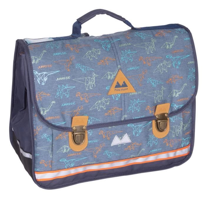 Cartable 38cm l ger POIDS PLUME Jurassic Dinausaure Bleu
