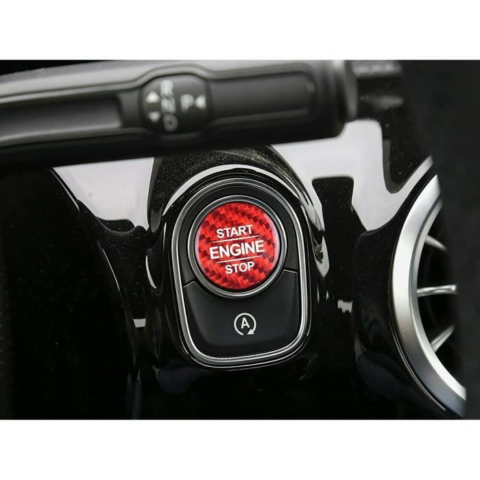 Moulage Interieur - Carbone Rouge Aspect Compatible Bouton Start Stop Mercedes Benz Classe W177 Cla W118 B W247 Glb