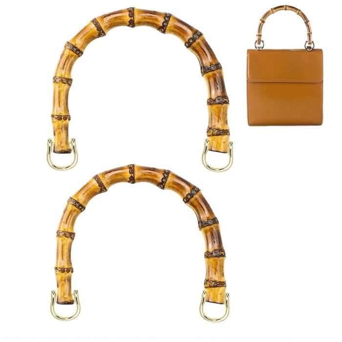 2 Poignées De Sac En Bambou Rétro - Anses U DIY Pour Sac à Main Ou Fourre-Tout