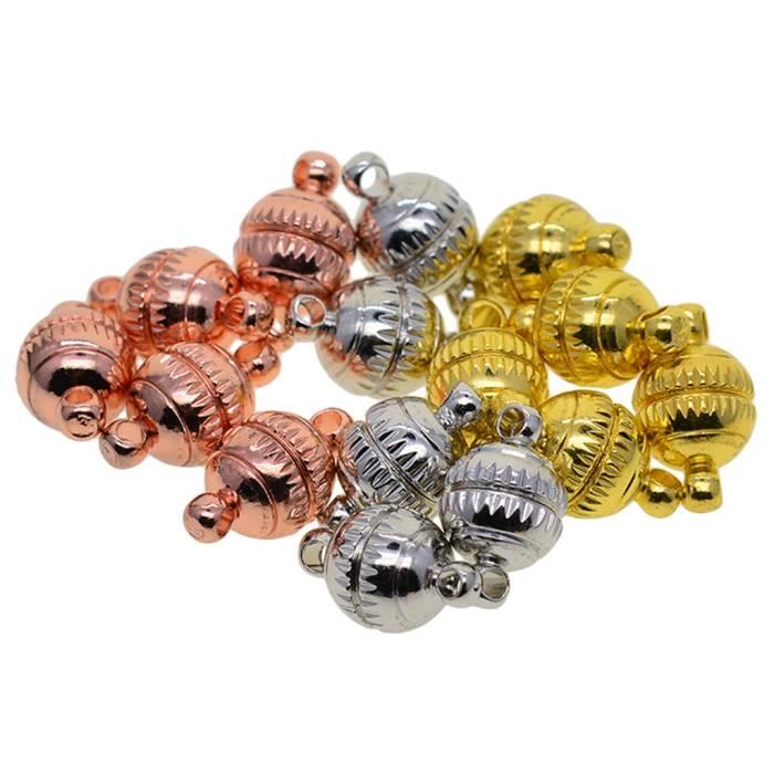 15 Fermoirs Magnétiques ZOPJUMA - Or Blanc, Pour Colliers Et Bracelets DIY, Hypoallergéniques Et Résistants