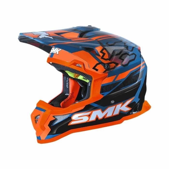 Casque moto cross SMK Tribou - bleu/orange - XL