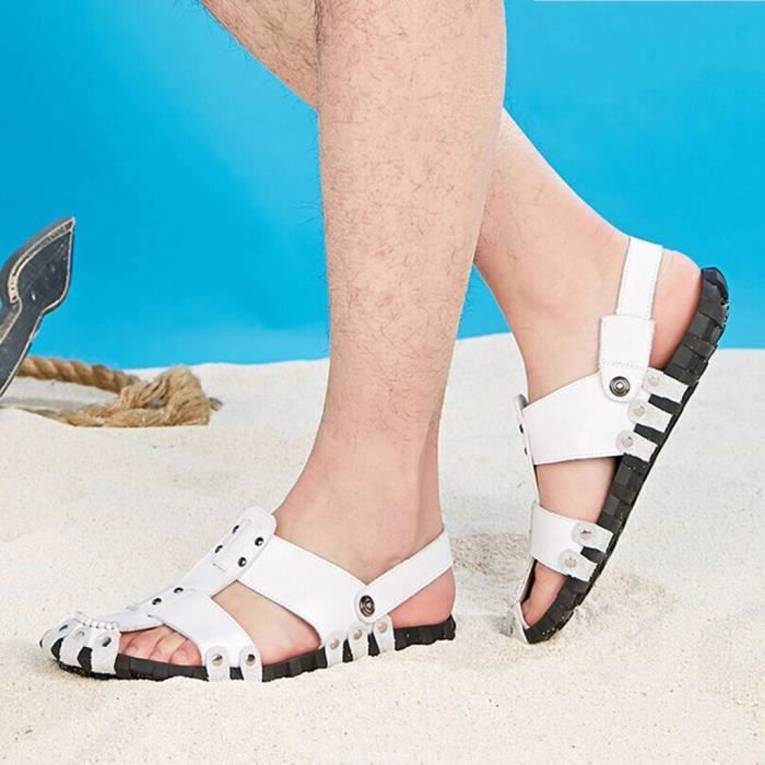 sandales blanches homme talon